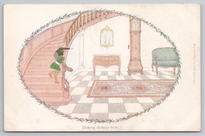 1911 Dickory Dickory Dock Postkarte H Willebeek Le Mair Kinderreim