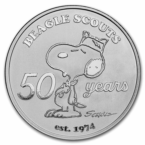 Ronda de plata Peanuts® Beagle Scouts 50 aniversario 1 oz - Imagen 1 de 5
