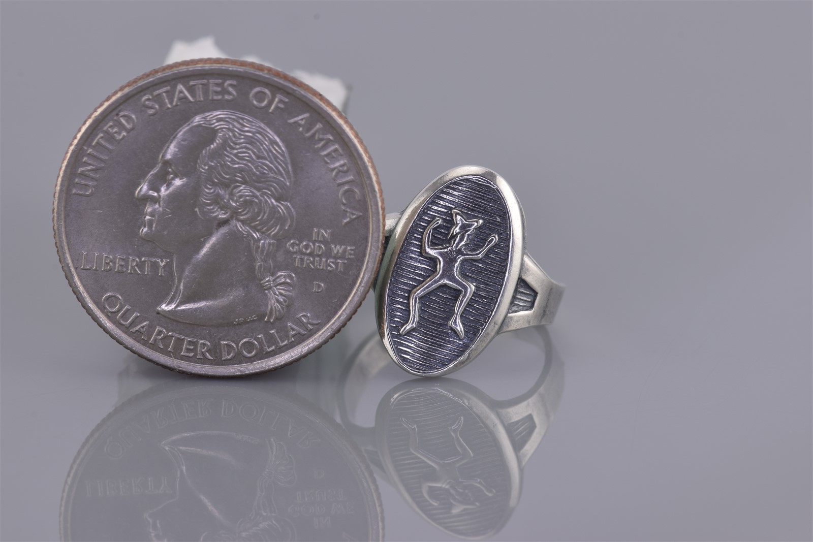 Vintage Sterling Silver Oval Dancing Pixie Browni… - image 8