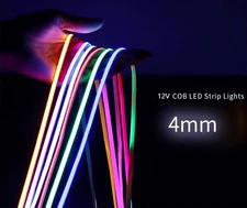 Ultra Thin COB LED Strip DC 12V 4mm Width Flexible 480LEDs/m Tape Light Strips
