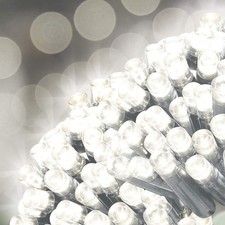 Image of GardenKraft 15430 50 Bright White Solar Powered Outdoor LED String Lights / 4.9m