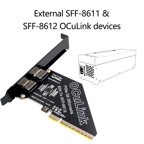 Tarjeta de expansión con externa PHDK PCIe X4 X1/X8/X16 4.0 Oculink SFF8611&8612 - Imagen 14 de 25