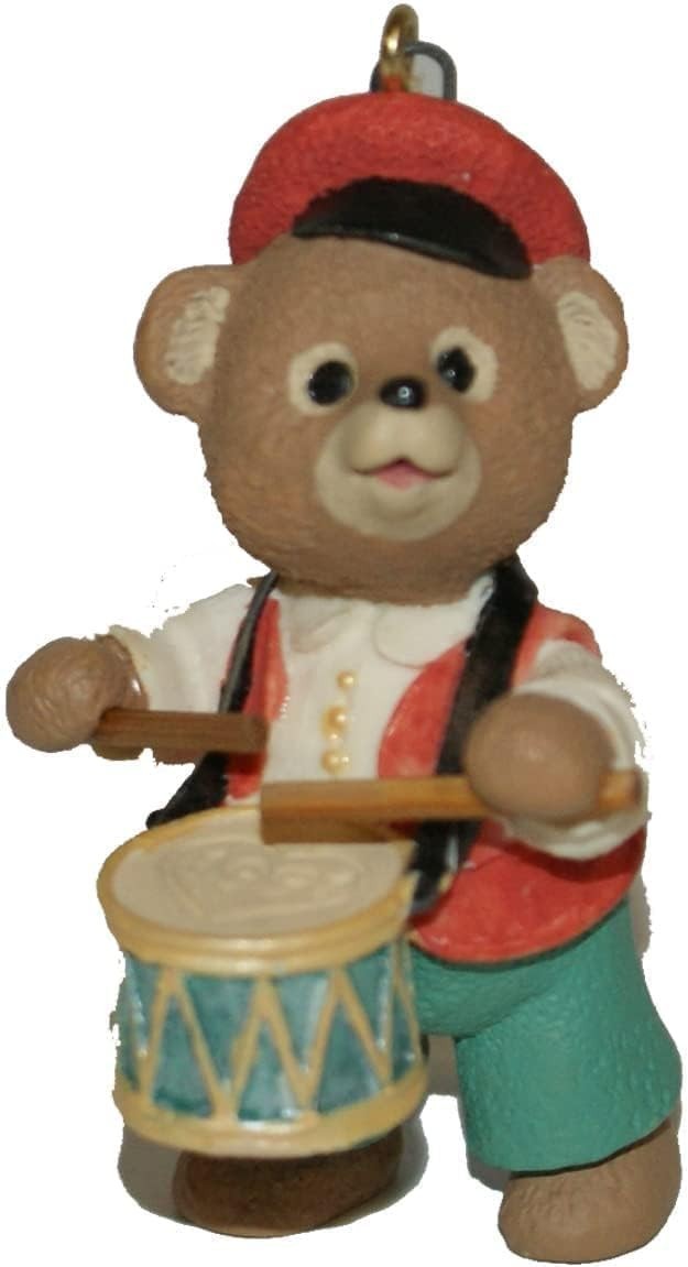 1991 Hallmark Fanfare Bear Keepsake Ornament with Drums Christmas Teddy Bear