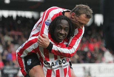 Sjaak Polak Emnes Marvin during the Eredivisie match between Spart- Old Photo