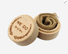 Vintage Wooden Round Ring Box Engagement Ring Box Rings Holder We Do Mr Mrs