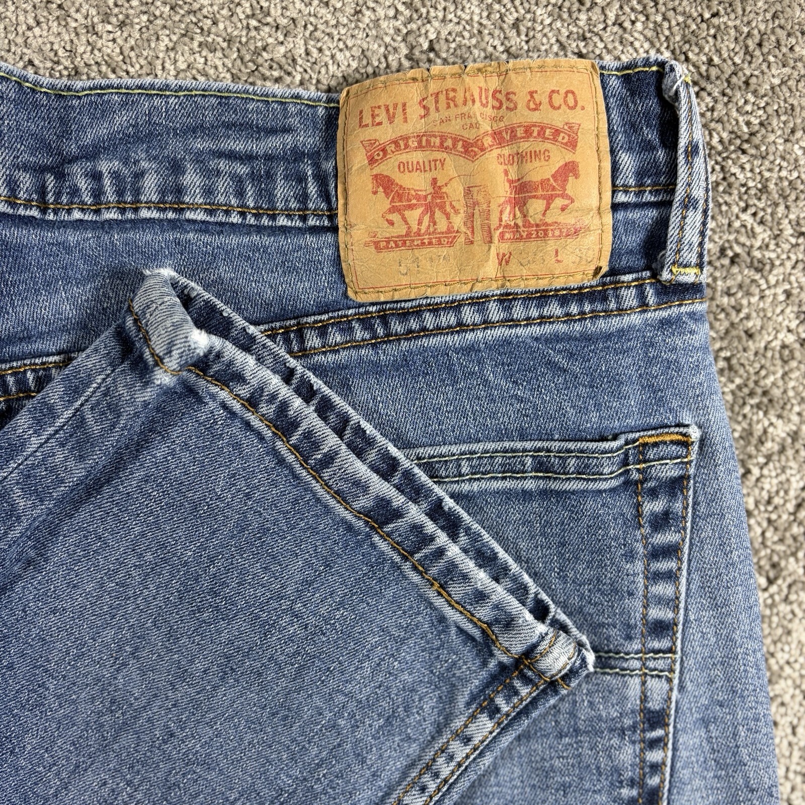 Levis 511 Jeans Mens 36x30 Blue Denim Slim Fit Stretch Medium Wash Casual thumbnail 12