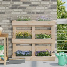 WALPLUS Light Grey Euro Pallet Flower Boxes 24pc Patio Herb Planters