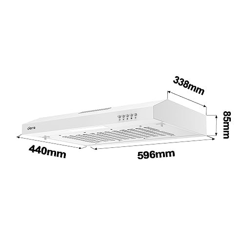 Cappa Aspirante 60 Cm Sottopensile Cappa Da Cucina Con Pannello Argento LED Mont - Foto 2 di 9