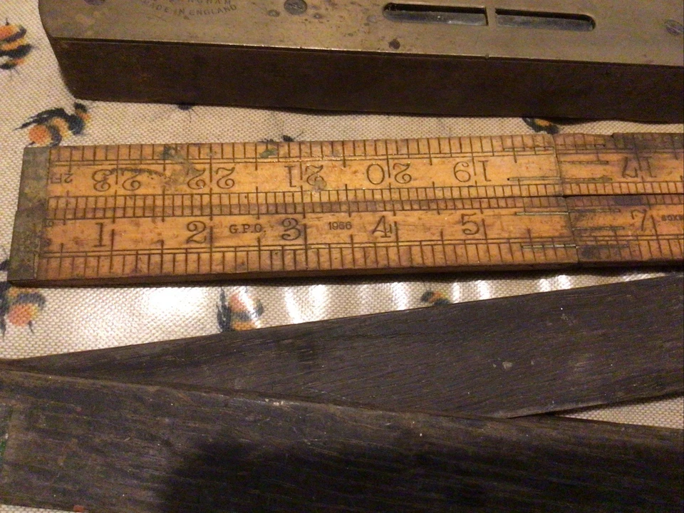 Rabone  10” Spirit Level  Rabone Boxwood Rule And Wooden Angle Marking Guage - Image 4 of 4