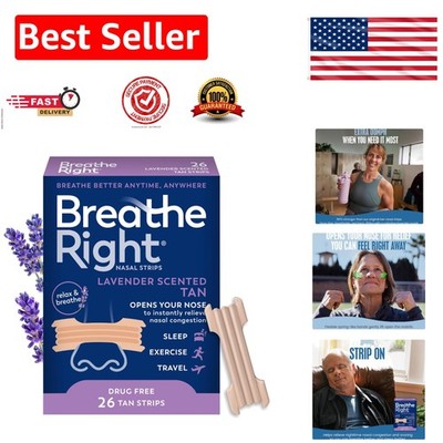 Lavender Scent Extra Strength Drug-Free Nasal Strips - 26ct for Better Breathing