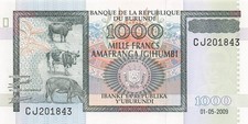 Burundi  1000  Francs  01.05.2009  Series  C J  Uncirculated Banknote IJ 8