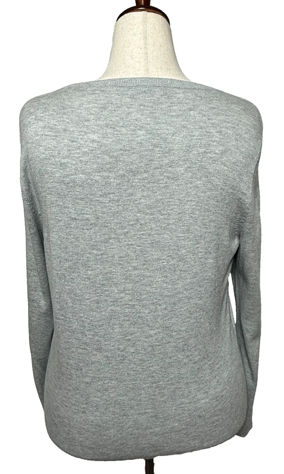 Suéter Talbots Mujer XL Gris Blanco Difuso Osos Polares Lunares Acogedor Cálido Mezcla Rayón Foto 2 de 4