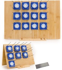 23.6" x 15.8" Granny Square Blocking Board Foldable, Bamboo Boards...