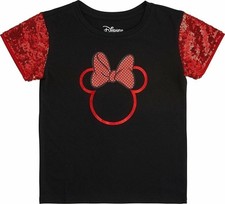 Minnie Mouse Girls' Sequin Short Sleeve T-Shirt - Disney
