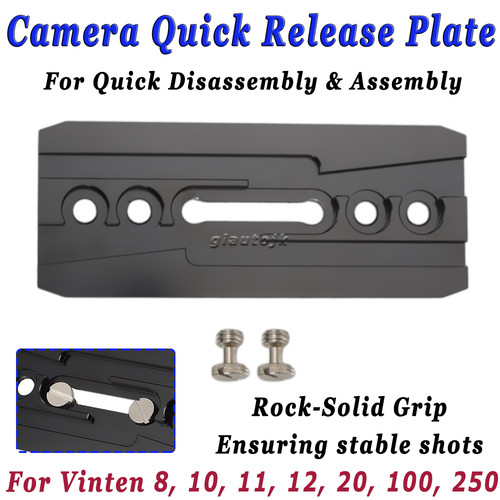 For Vinten 8-10-11-12-20-100-250 Aluminum CAMERA Plate Quick Release W/ 2 Bolts - Picture 1 of 9