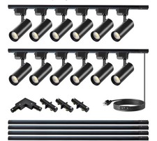 Brightened Track Lighting Heads and Rails Kit 20W 4000K Plug In LED Track Light