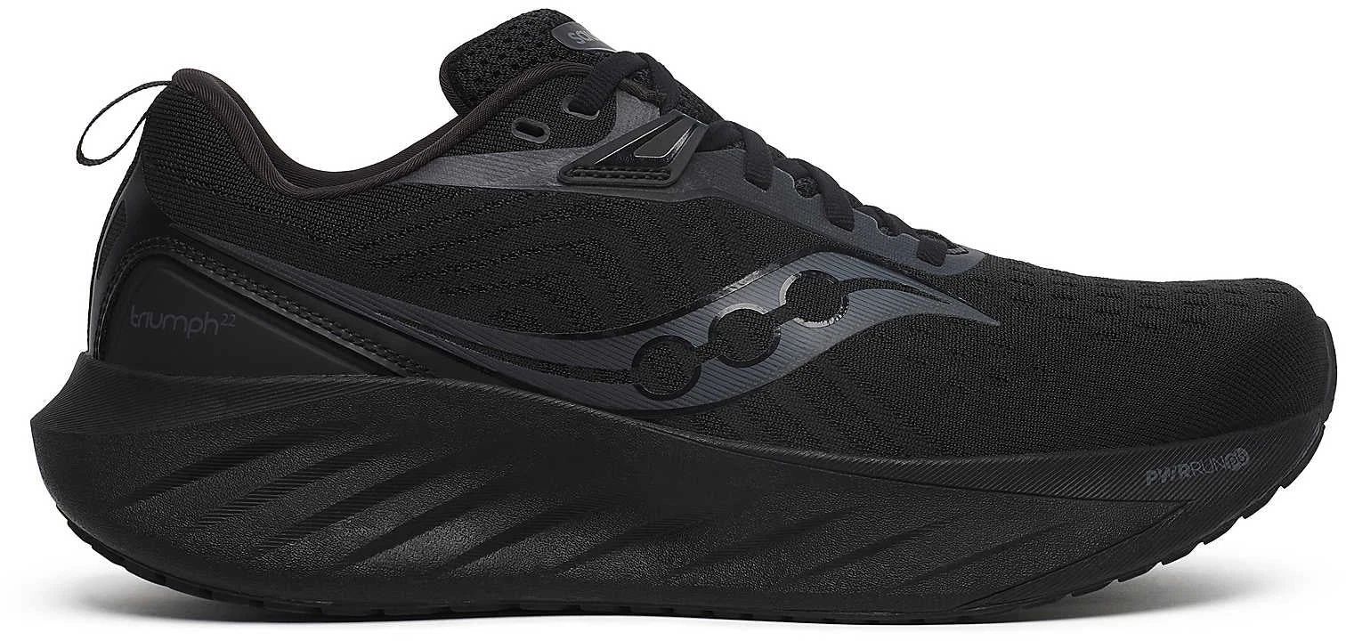 Saucony Triumph 22 Mens Running Shoes Black Cushioned Comfort Sports Trainers