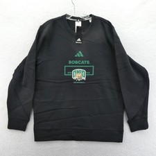 Adidas Sweatshirt Men Large Ohio University Bobcats Black Crewneck Pullover NCAA