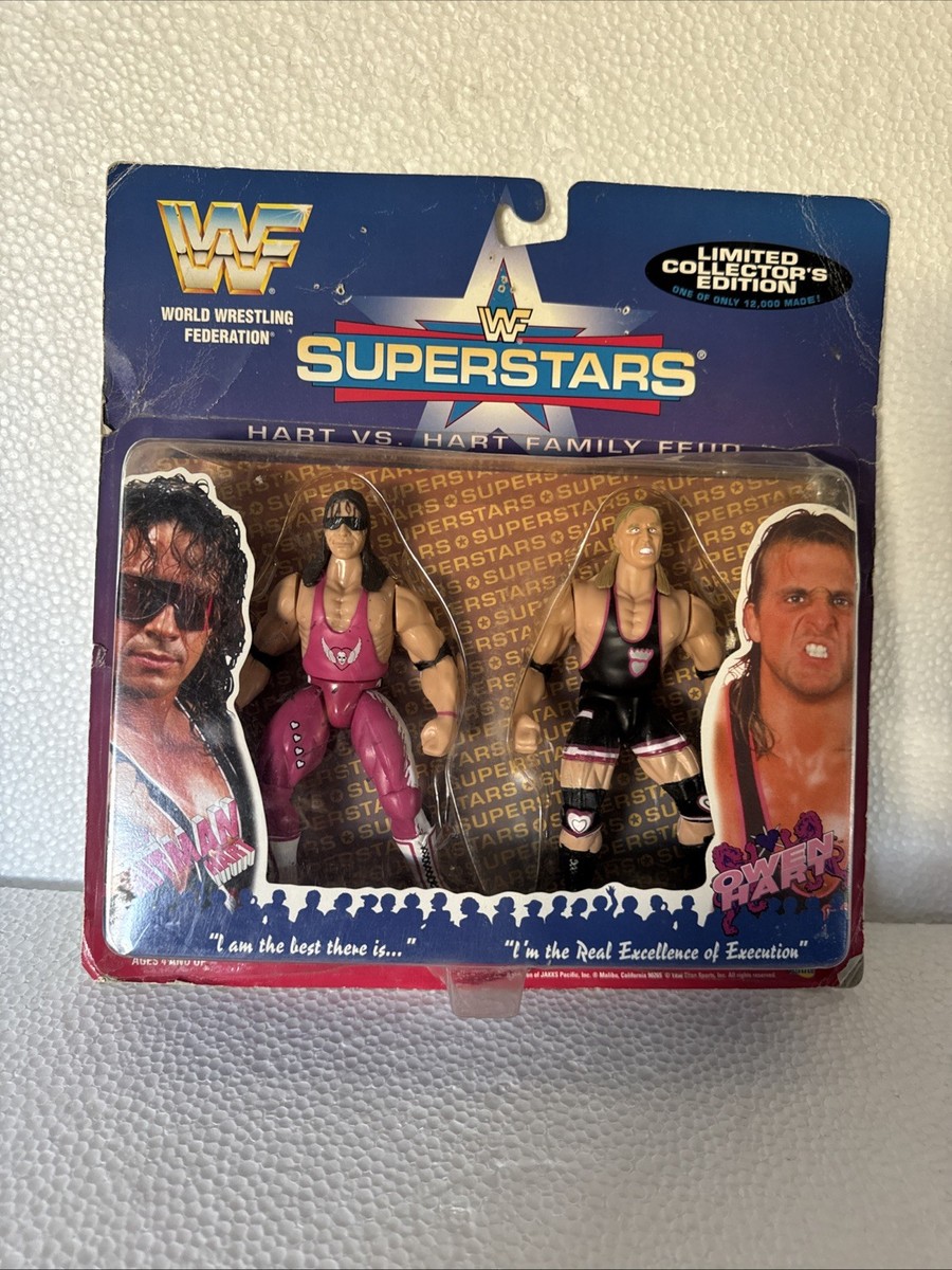 WWF Bret & Owen Hart Jakks Family Feud BCA Wrestling Figure 1996