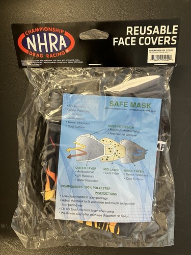 OFFICIAL NHRA DRAG RACING (LOT OF 25) FACE COVERINGS NEW  3 IN EACH PACKAGE - Picture 2 of 5