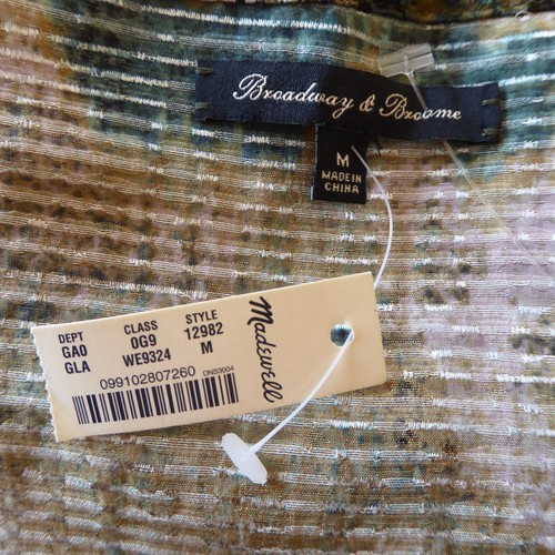 Broadway & Broom Madewell kurzärmliges Oberteil Schlangenleder Sandstempel Seidenmischung M neu mit Etikett - Bild 8 von 8
