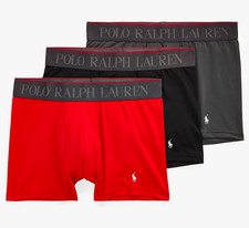 POLO RALPH LAUREN Men's 3-Pack 4D Flex Performance Air Boxer Briefs Multi Medium