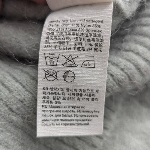 & Other Stories Stockholm Atelier Alpaca Wool Blend Half Zip Sweater Mint Sze M - Picture 7 of 9