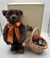 VTG Steiff Teddy Bear Mack Autumn 35 Mohair w/ Growler Tag Original Box USA