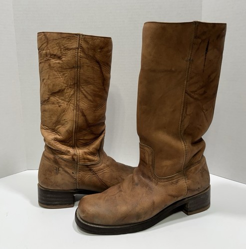 VTG Frye Campus Boots Women’s Size 9.5 M 87290-7 D15 USA Made Distressed Brown - Picture 5 of 20