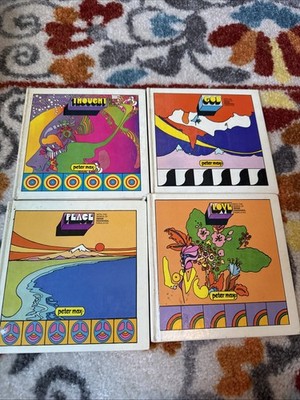 Peter Max Set of 4  Love Peace God Thought Words of Swami Sivananda Small 1970