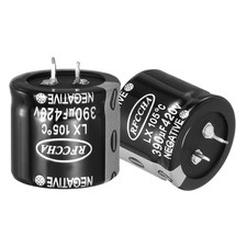 420V 390uF 2pcs 2 Pin Snap in Aluminum Electrolytic Capacitor (Black,31x35mm)