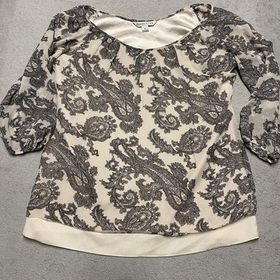 Pendleton Silk Top Womens 8 Paisley Print Lined Blouse Western Luxury