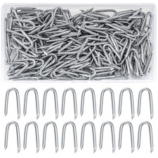 250 Pcs Steel Wire Fencing Staples, Wire Staples, Galvanized Steel Fence Staple 