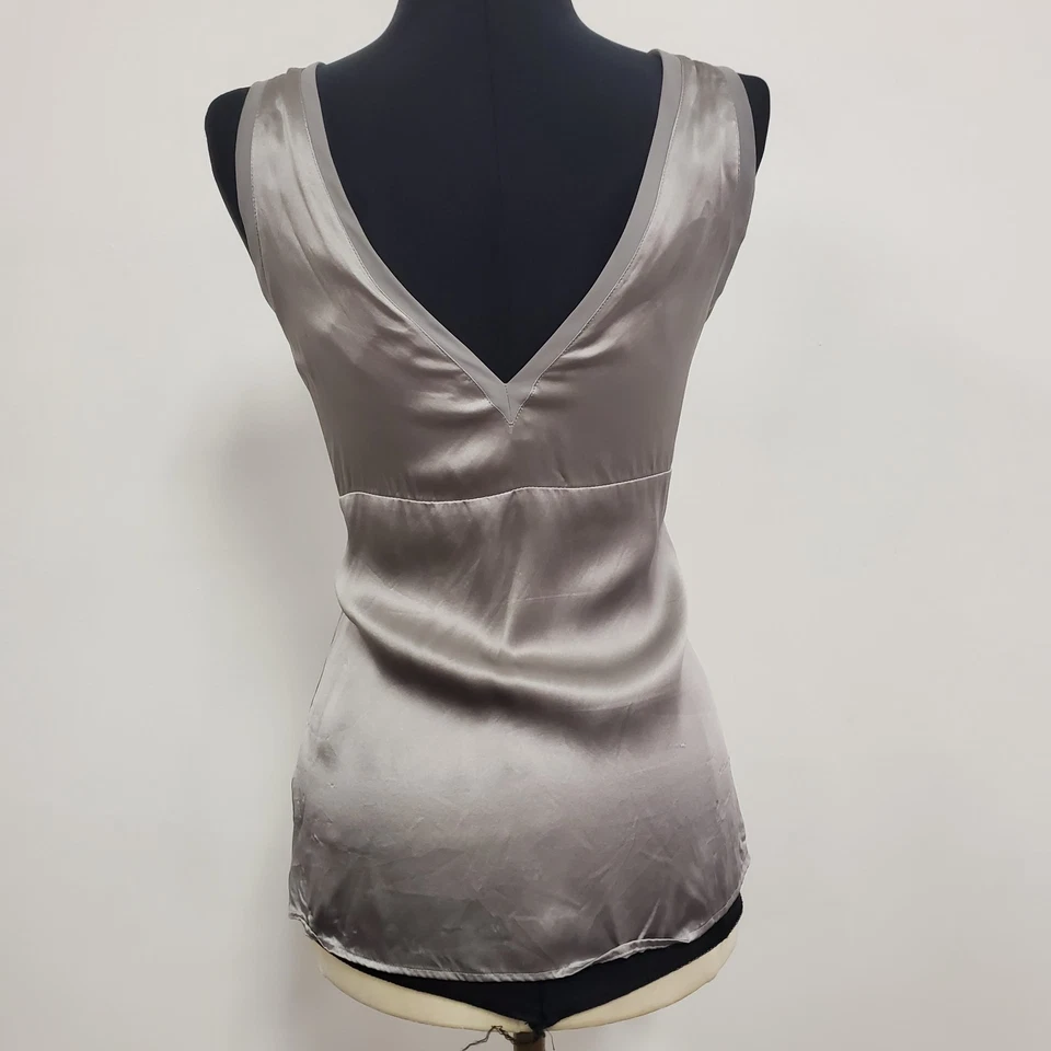 Babydoll de seda vintage New York & Company para mujer Y2K talla 2 hada plateada Foto 3 de 4