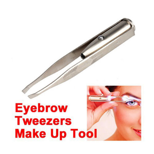 With LED Light Illuminated Eyebrow Stainless Steel Eyebrow Trimming Tool Clip - Imagen 1 de 9
