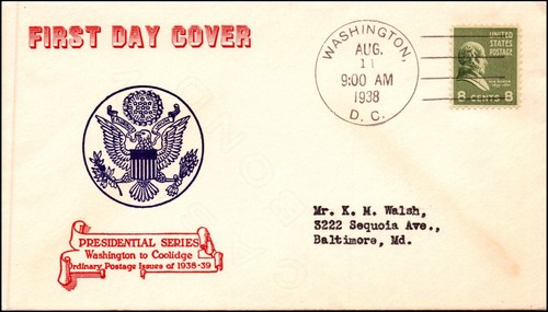 Scott 813 8 Cents Van Buren Anderson FDC Typed Address Planty 813-51 - Picture 1 of 2