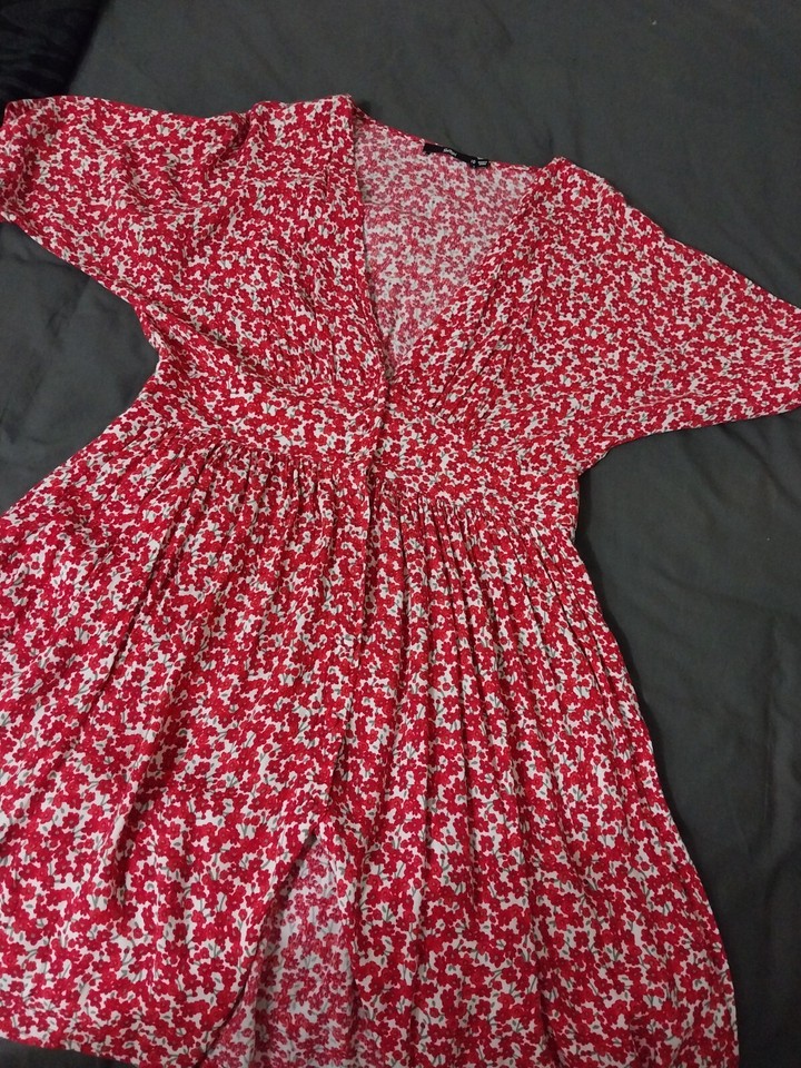 Sportsgirl Red Floral Dress Size 10 eBay
