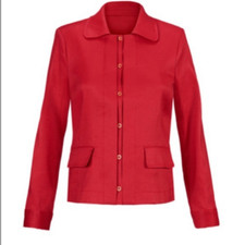 Cabi 5472 Red Linen Valentine Jacket Size XS