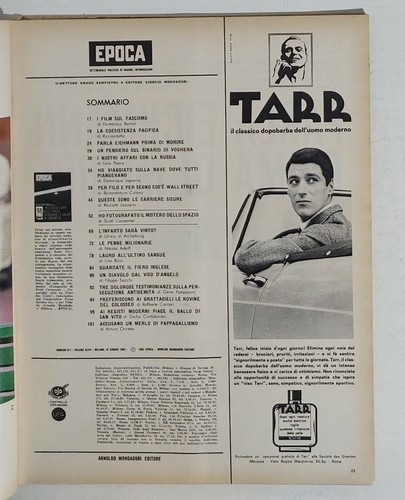 04153 EPOCA nr 611 1962 - I misteriosi corpi nello spazio - Eichmann - Imagen 2 de 2