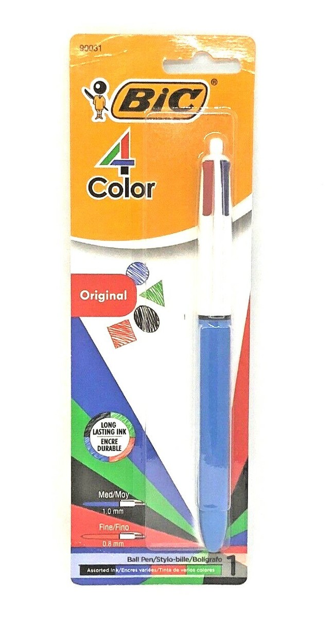 BIC 4-Color Grip Kugelschreiber, 3er Pack – 4 Farben In Einem Stift, Mittlere Spitze 1,0 Mm, Nachfüllbar