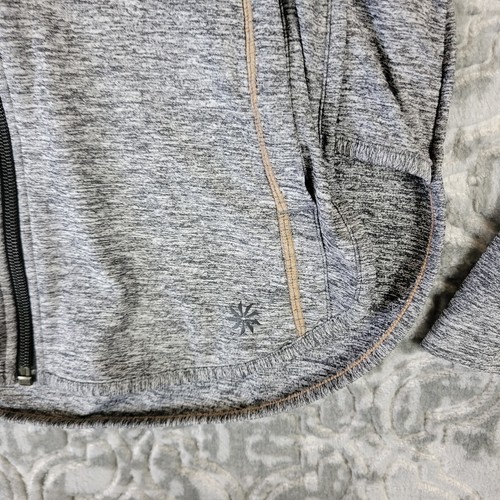 Athleta Baja Jacket Womens XS Heather Gray UPF Hooded Full Zip Stretch 757190 - Picture 2 of 14