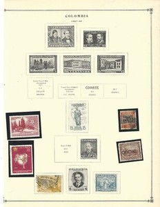 Colombia mixed lot of 25 mint/used on Scott Int'l Volume II pages, most hinged