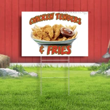 Chicken Tenders & Fries Food and Beverage Concession Lawn Yard Sign