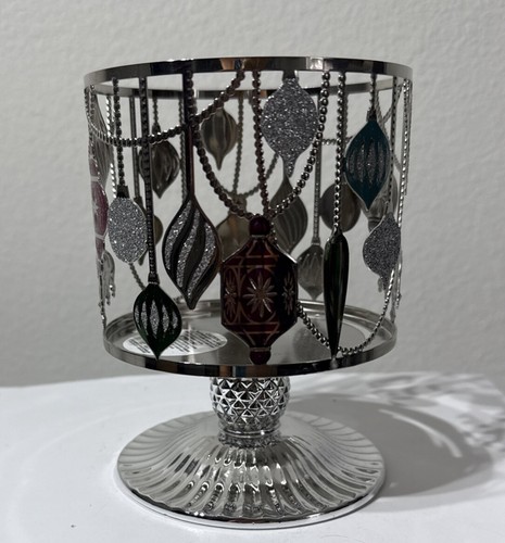 Bath & Body Works Ornament Winter Pedestal 3 Wick Candle Holder Sleeve W/Tags