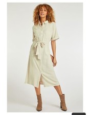 Peacocks Ladies Linen Blend Shirt Dress size 18 NEW 