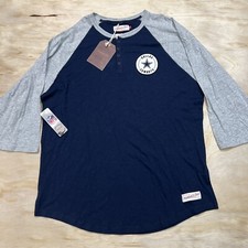 NEW SLIM Fit Mitchell Ness Dallas Cowboys NFL Unbeaten Henley 3XL 3/4 Sleeve