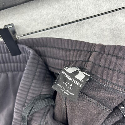 Russell Sweatpants Mens Large Black Pull On Wide Leg Elastic