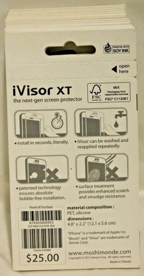 Протектор экрана Apple iPhone 5, 5s или 5c от Moshi iVisor XT черный - Изображение 2 из 2