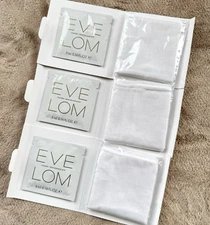 Eve Lom Skin Face Muslin Soft Cleansing Cloths & Sample Cleanser- Pack of 3