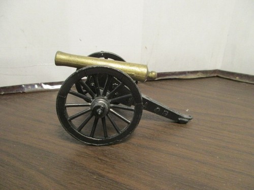 Cannone Penncraft vintage in ottone e ghisa guerra civile giocattolo in miniatura - lungo 4" - Foto 3 di 5